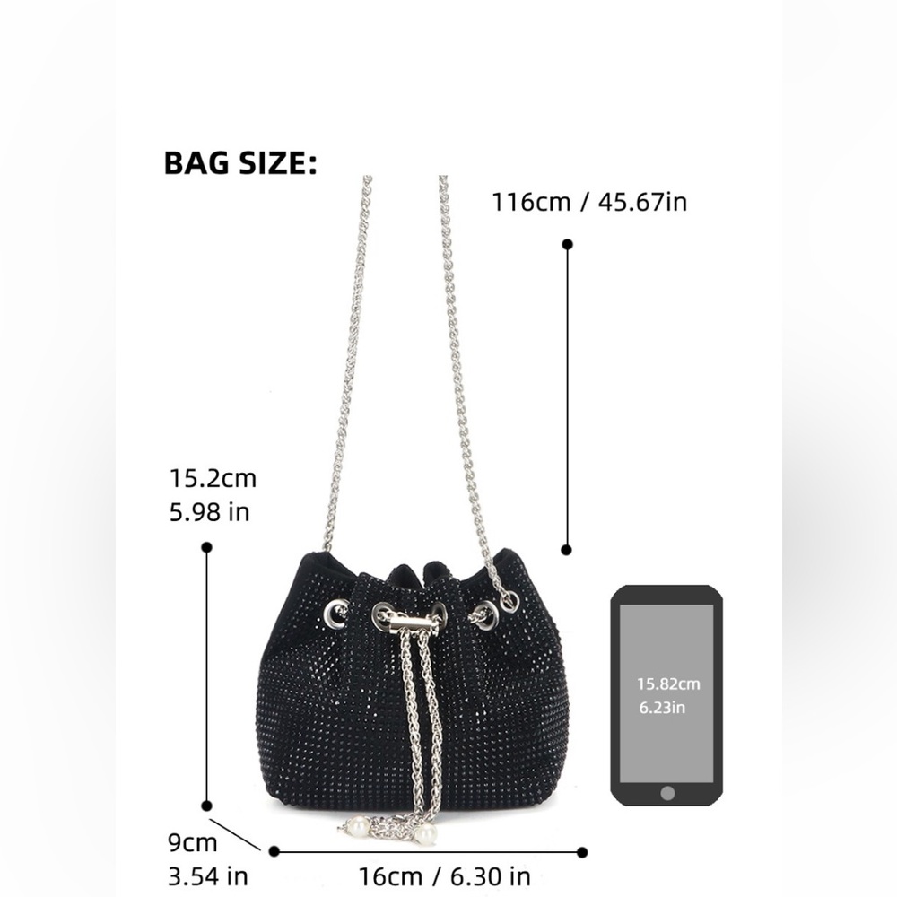 Black Rhinstone sling cum potli bag - Picture 16 of 17